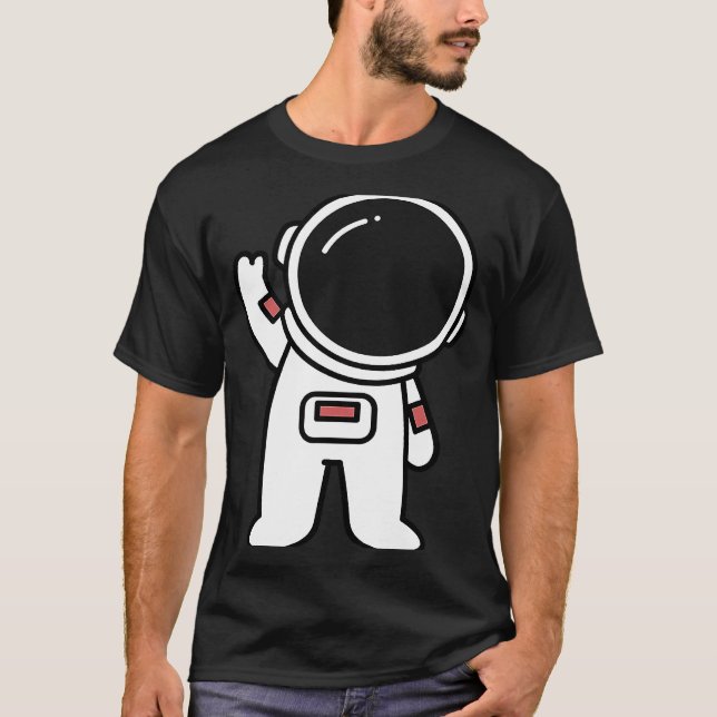 Art Astronaut in Space Artistic Drawn Space Suit T-Shirt (Front)