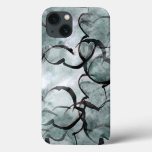 art avant-garde grey, black hand paint iPhone 13 case