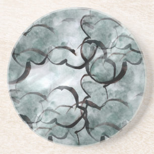 art avant-garde grey, black hand paint coaster