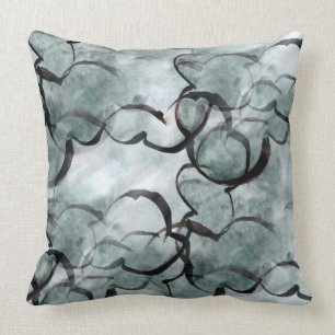 art avant-garde grey, black hand paint cushion