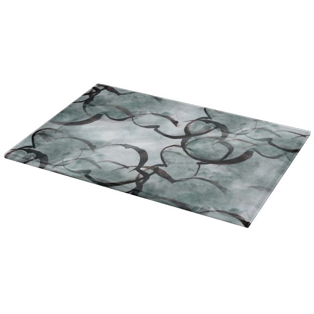 art avant-garde grey, black hand paint cutting board (Corner)