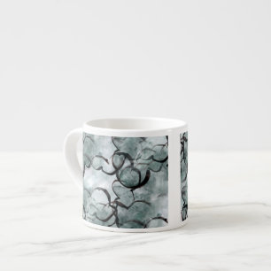 art avant-garde grey, black hand paint espresso cup