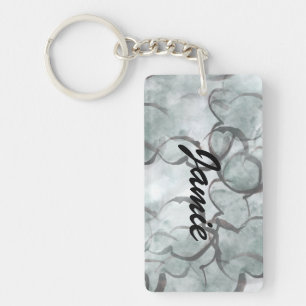 art avant-garde grey, black hand paint key ring