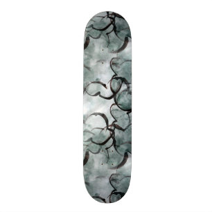 art avant-garde grey, black hand paint skateboard