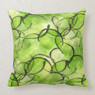 art avant-garde hand paint background green cushion