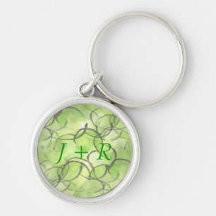 art avant-garde hand paint background green key ring