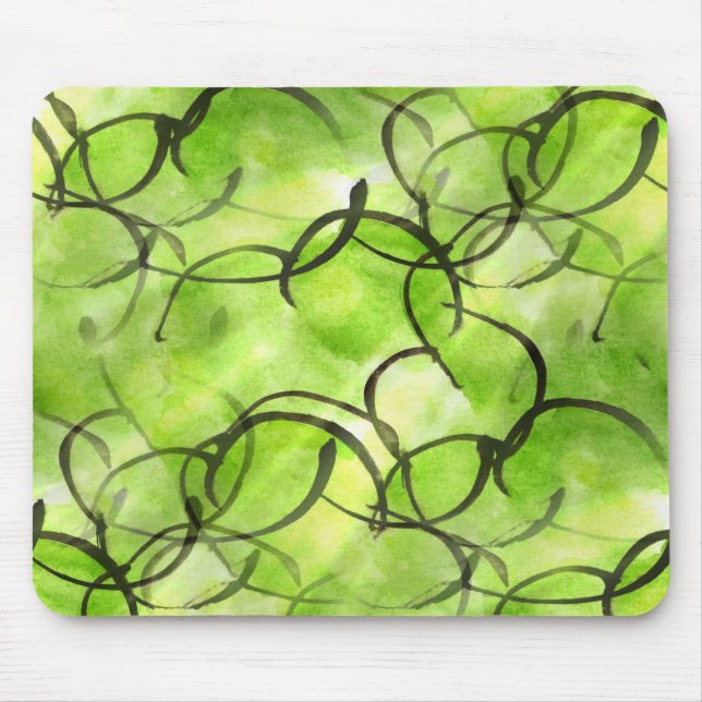 art avant-garde hand paint background green mouse pad (Front)