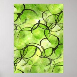 art avant-garde hand paint background green poster