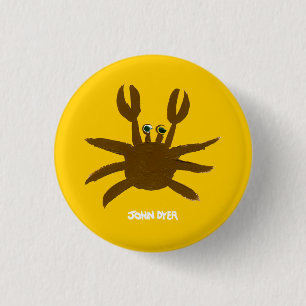 Art Badge Button: John Dyer Crazy Beach Crab