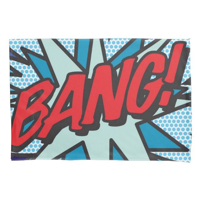 Art BANG POW Fun Retro Comic Book Pop Art Pillowcase (Front)