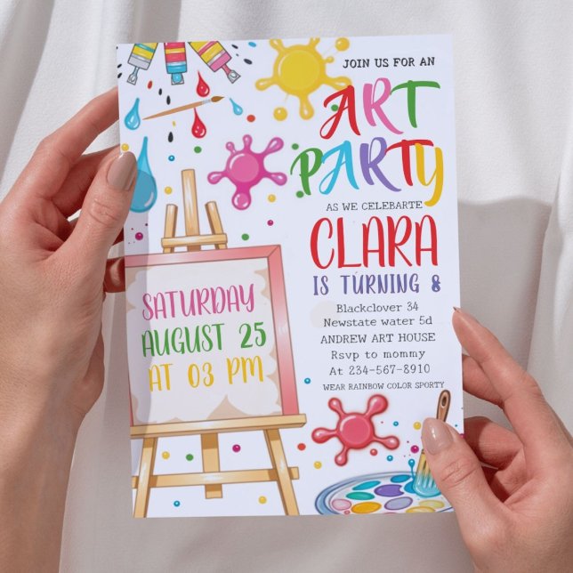 Art Birthday Party | Art Painting Artist Invitation (Art Birthday Party  Art Painting Artist Invitation)