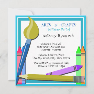 Art Birthday Party Invitation