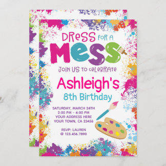 Art Birthday Party Invitation