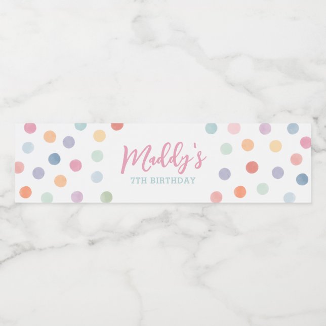 Art Birthday Party Water Bottle Label (Single Label)