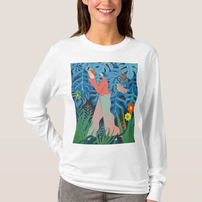 Art, Book Lady. T-Shirt (Front)