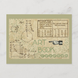 Art Book Math Diagram Numbers Postcard