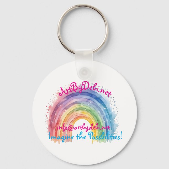 Art By Debi, Rainbow Magnet Key Ring (Front)
