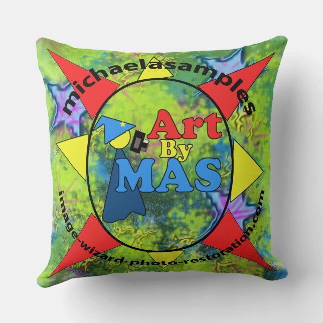 Art By MAS logo blanket Cushion (Back)