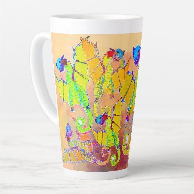 Art by Micheal Dragons Latte Mug (Left Angle)