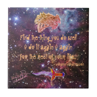 Art by Micheal Inspirational Dragon Ceramic Tile