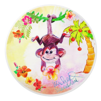 Art by Micheal Zion the Monkey Ceramic Knob