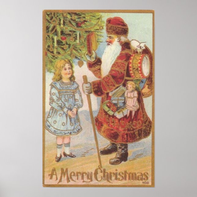 ART CANVAS AUTHENTIC 1800s CHRISTMAS ART REPRO Poster (Front)