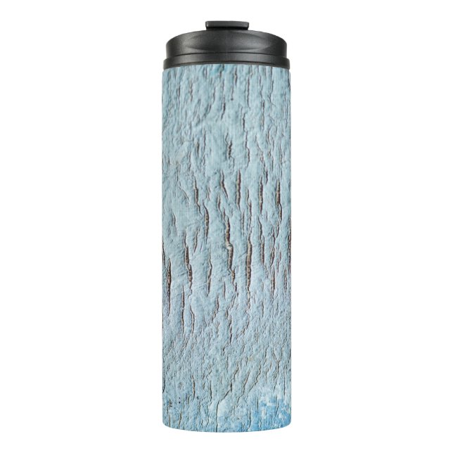 Art canvas blue texture thermal tumbler (Front)