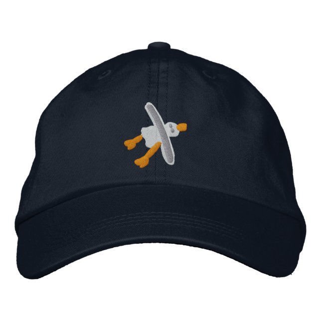 Art Cap: Smart Seagull Design Embroidered Hat (Front)