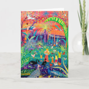 Art Card: Happy Bird Day at the Zoo.Happy Birthday Card