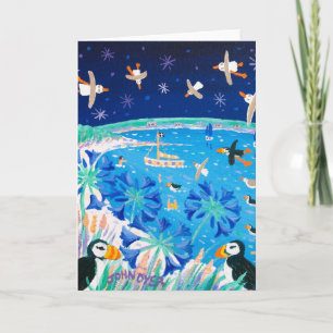 Art Card: Scilly Puffins and Gulls, Pentle Bay Card