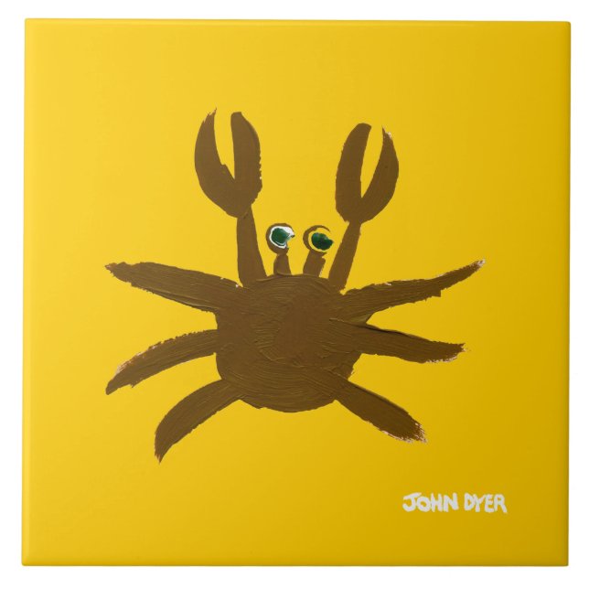 Art Ceramic Tile: John Dyer Cornish Crab Tile (Front)