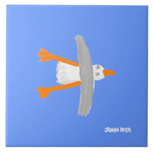 Art Ceramic Tile: John Dyer Flying Seagull Tile