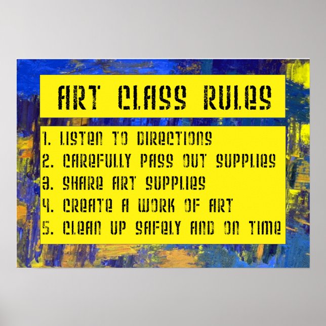 ART CLASS RULES POSTER (Front)