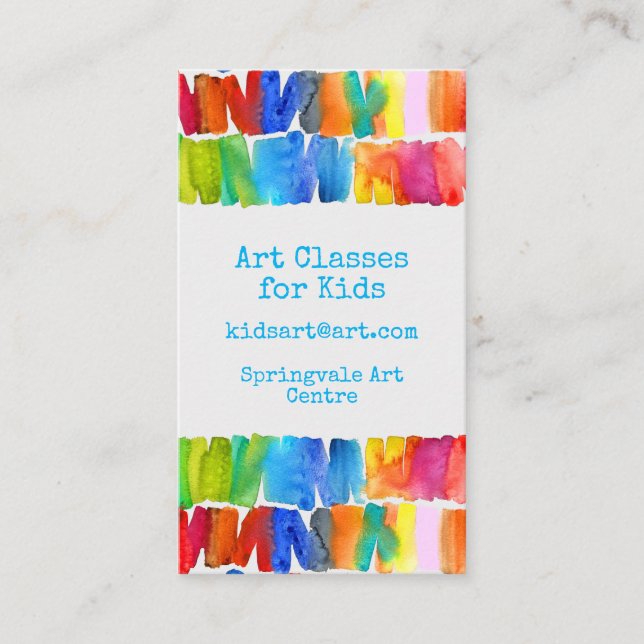 Art Classes for Kids business paint business Card (Front)