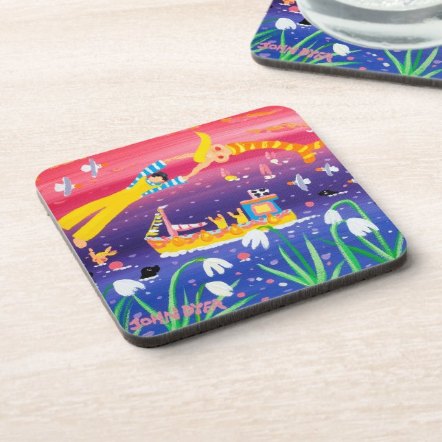 Art Coaster: Cornish Mermaid & Fisherman John Dyer Coaster (Left Side)