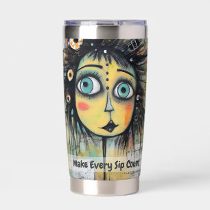 Art collage lady 12 insulated tumbler