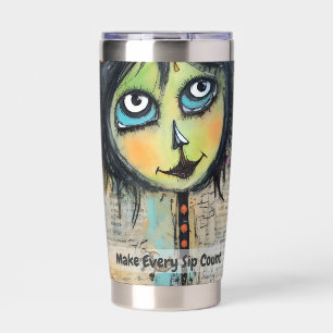 Art collage lady 5 insulated tumbler