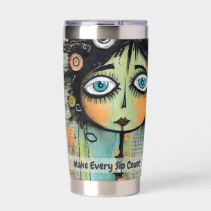Art collage lady 8 insulated tumbler
