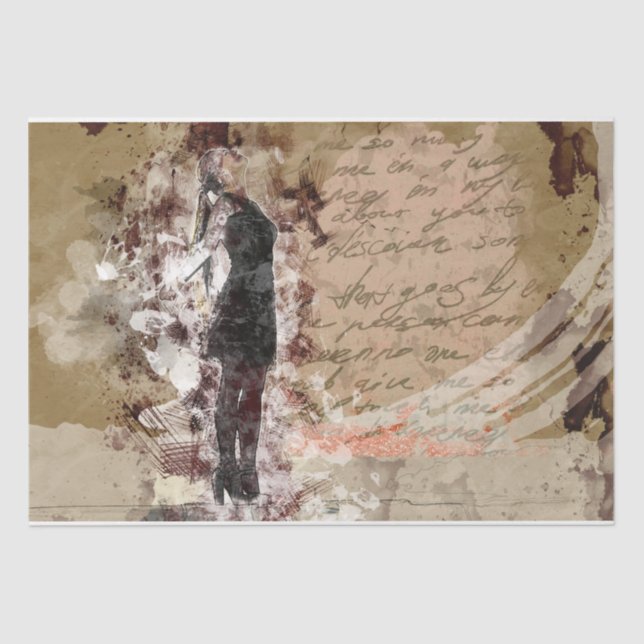 Art Collage Woman 36 Decoupage  Tissue Paper (Front)