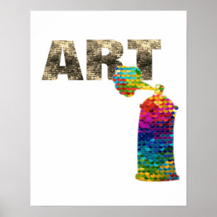 Art Colourful Spray Can Poster