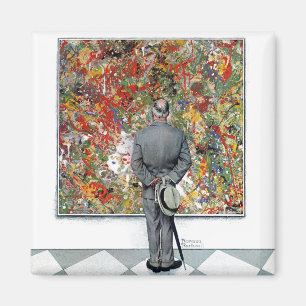 Art Connoisseur by Norman Rockwell Magnet