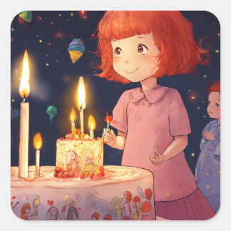 Art craft design  square sticker