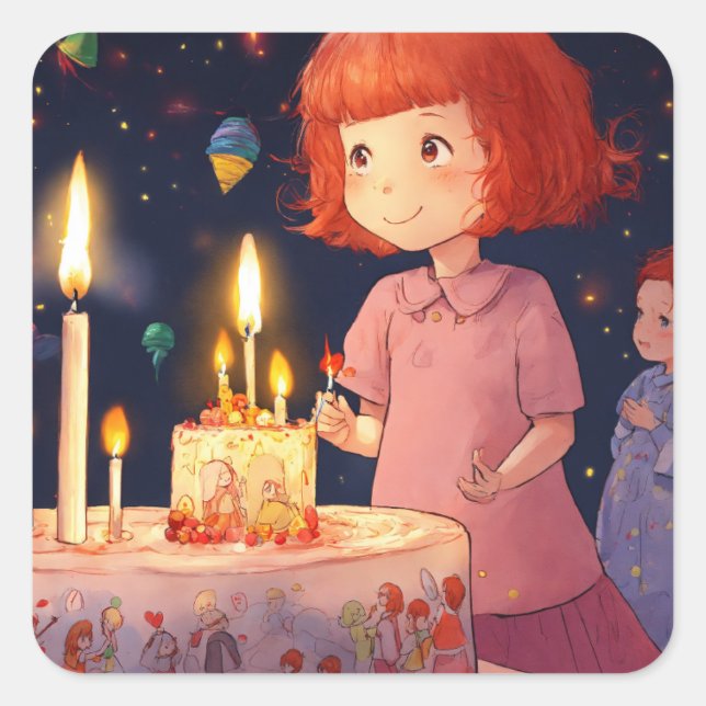 Art craft design  square sticker (Front)