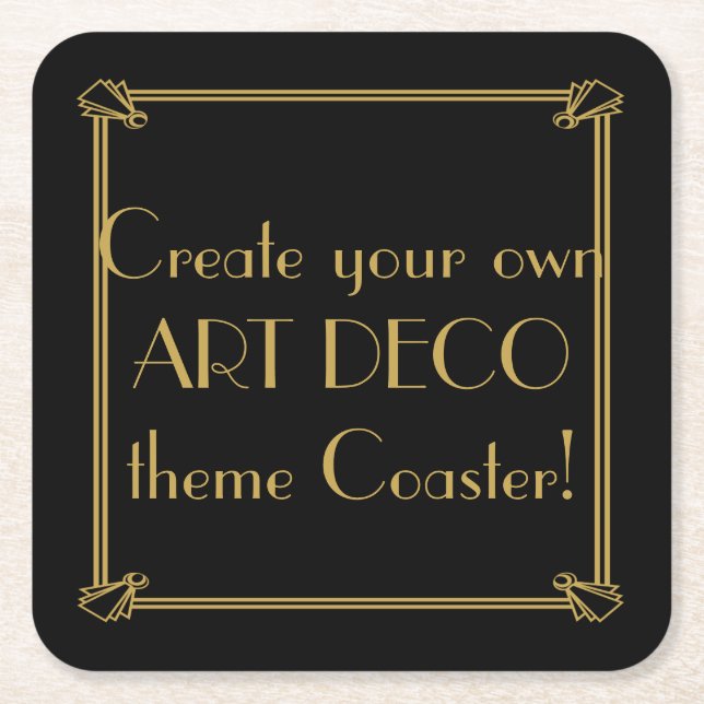 Art Deco 1920 style personalised coaster (Front)