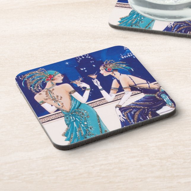 Art Deco 1920's Flapper Girls Coasters (Left Side)
