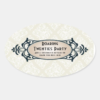 Art Deco 1920s Party Oval Sticker