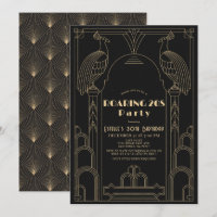 Art Deco 1920's Peacock Roaring 20s Birthday