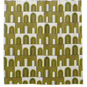 Art Deco, 1920's retro, Vintage greens Shower Curtain