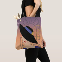 Art Deco 1930s Woman in Hat with Chrysler Building