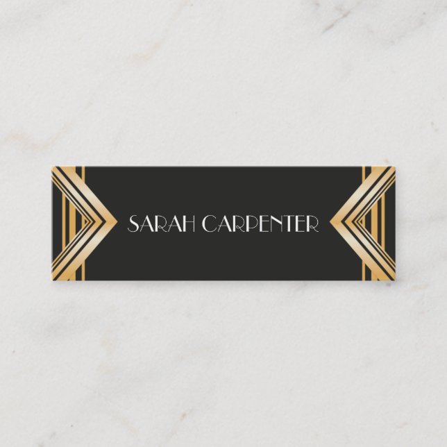 Art Deco - 20s Business Card - faux gold frame (Front)